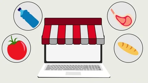 The concept of ordering products through a laptop from an internet store. Stock Footage 150933911
