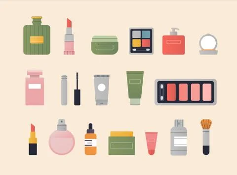 The concept of organic natural cosmetics composition. Tubes of lotion, oil Stock Illustration