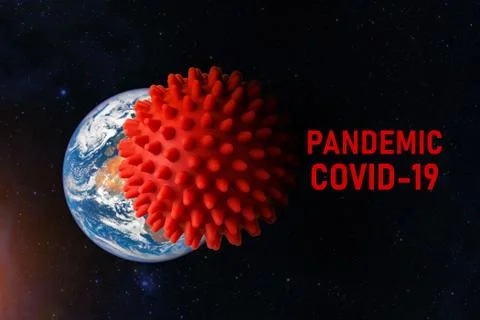 The concept of outbreak coronavirus Eclipse virus infection with foci covid-1 Stock Illustration