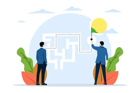 Concept of overcoming obstacles and challenges Illustrazione stock