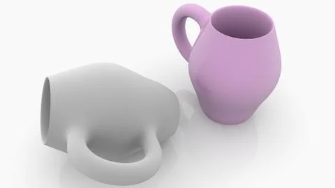 Concept of overturned mug on white Stock Illustration