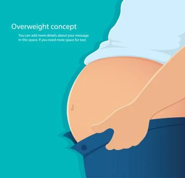 Concept of overweight , belly fat vector illustration Stock Illustration