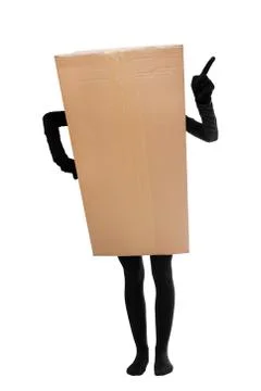 Concept: package delivery is reminding with pointer 스톡 사진