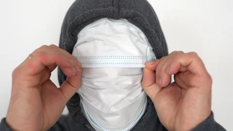 Concept of panic during coronavirus covid-19, violation of human rights, anti Stock Footage 142634414