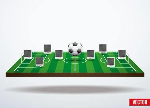 Concept participants playing soccer Stock Illustration