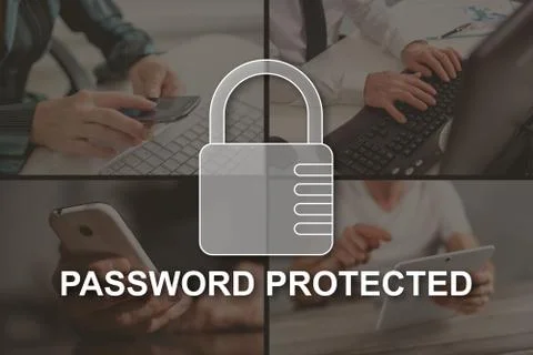 Concept of password protected Stock-Fotos