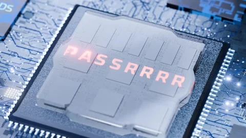 Concept of password selection on a microchip. 動画素材 283021366