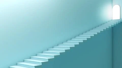 Concept of path to destination,ladder to success,3D render,step towards succe Stock Photos