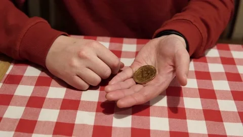 Concept of paying with bitcoin in a public place: in a restaurant, cafe. Bitcoin Stock Footage 170195283