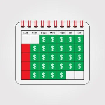 Concept of Payment date or Payday loan like a calendar with money. Stock Illustration