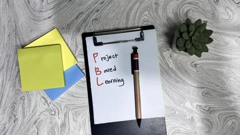 Concept of PBL - Project Based Learning write on paperwork Stock Photos