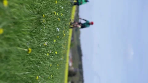 Concept of people, racing and regular training. Slow motion, vertical video Stock Footage 273932258