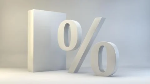 Concept percent on white background. 3d illustration Stock Illustration