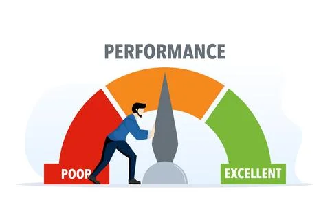The concept of performance indicators Illustrazione stock