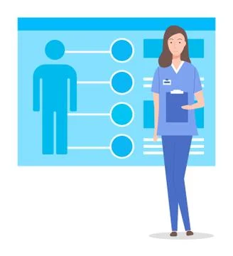 Concept of personal card of patient, problem areas, amnesis, human diagnostic Stockillustratie