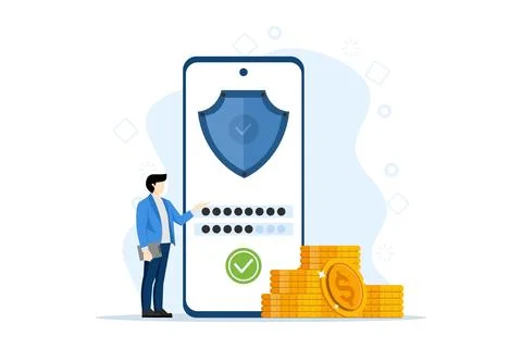 Concept of personal data protection and secure login process Stock Illustration