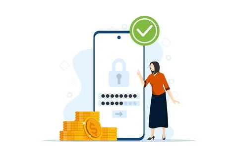Concept of personal data protection and secure login process Stockillustratie