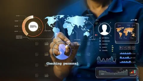 Concept of personal data verification, human resource management, HR, staff.. Stock Photos