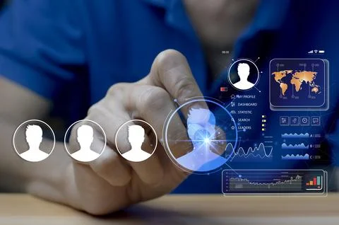 Concept of personal data verification, human resource management, HR, staff.. Stock Photos