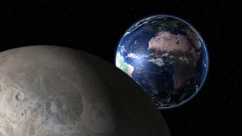 The concept of the perspective of the moon and the globe. Stock Footage 113955068