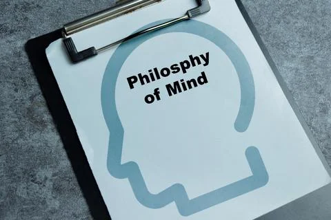 Concept of philosophy of mind write on clipboard isolated on Wooden Table. Stock Photos