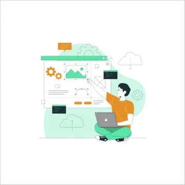 Concept of photo editing in software vector illustration Stock Illustration