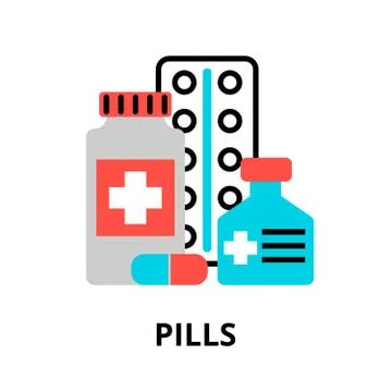 Concept of pills icon Stock Illustration