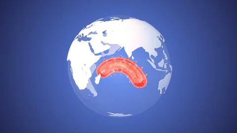 Concept of the planet and virus Stock Illustration