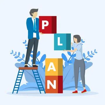 Concept of planning, teamwork in team to make plan Stock Illustration