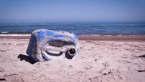 Concept of plastic pollution, global warming, recycling Stock Footage 105106446