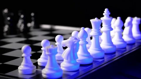 Concept of playing chess. Develop strategy for defeating enemy. Winning game. Vídeos de archivo 145074332