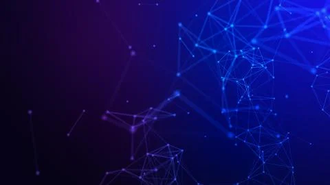 Concept plexus of Network background, connection line. 3d illustration Illustrazione stock