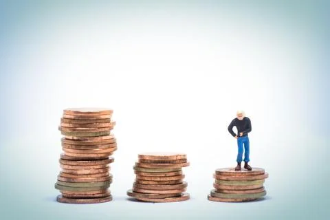 Concept of poor man saving. Stock Photos