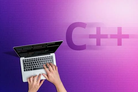 Concept of the popular programming language C plus plus. Stock Photos