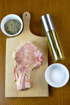 Concept with pork chop Foto stock