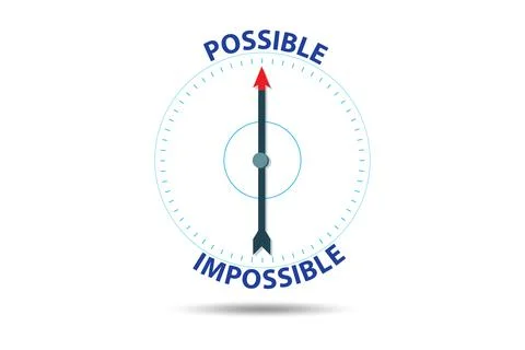 Concept of possible and impossible opportunities Stock Illustration