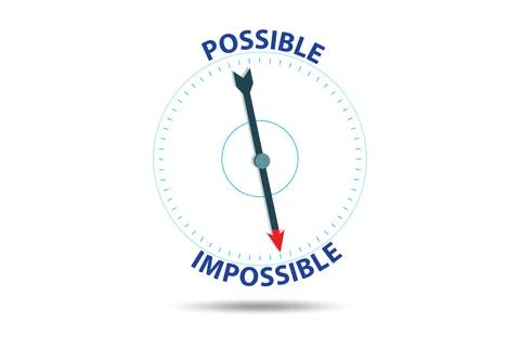 Concept of possible and impossible opportunities Stock Illustration