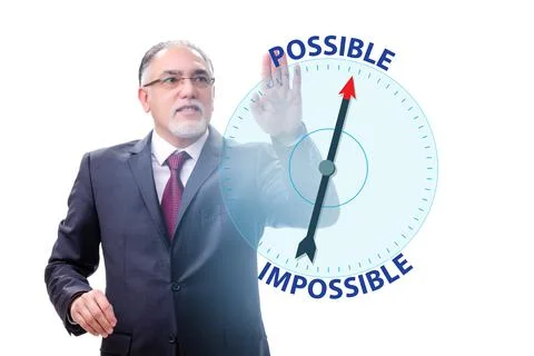 Concept of possible and impossible opportunities Stock Photos
