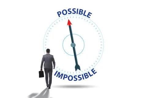 Concept of possible and impossible opportunities Stock Photos