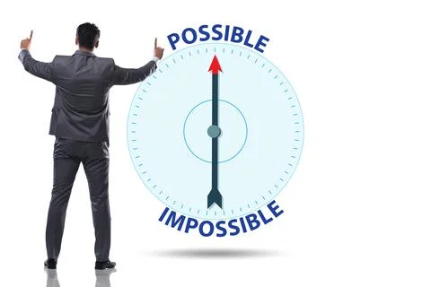 Concept of possible and impossible opportunities Stock Photos