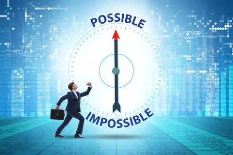 Concept of possible and impossible opportunities Stock Photos