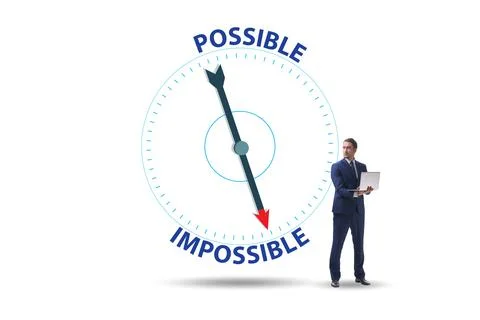 Concept of possible and impossible opportunities Stock Photos