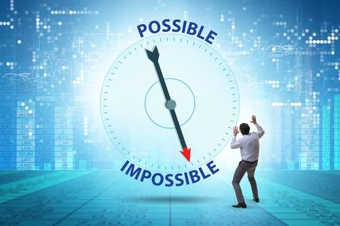 Concept of possible and impossible opportunities Stock Photos