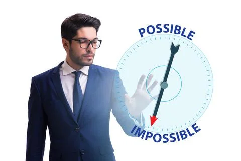 Concept of possible and impossible opportunities Stock Photos
