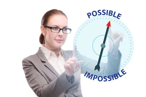 Concept of possible and impossible opportunities Stock Photos