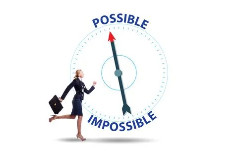 Concept of possible and impossible opportunities Stock Photos