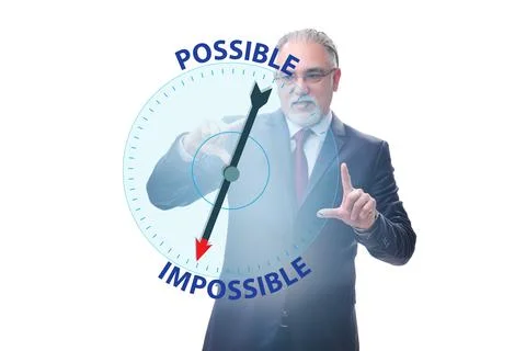 Concept of possible and impossible opportunities Stock Photos