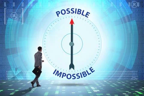 Concept of possible and impossible opportunities Stock Photos