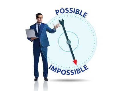 Concept of possible and impossible opportunities Stock Photos