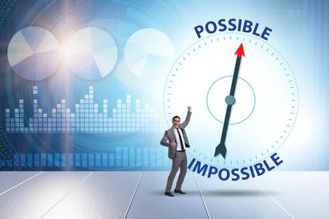 Concept of possible and impossible opportunities Stock Photos